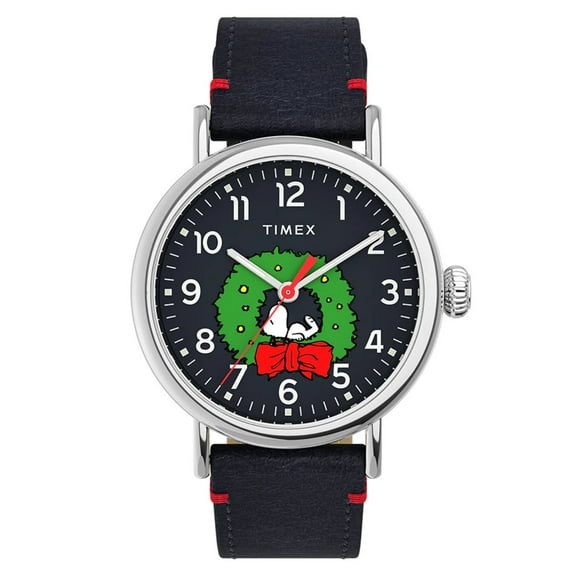 Timex Men's Peanuts Featuring Snoopy Black Dial Watch - TW2U86300