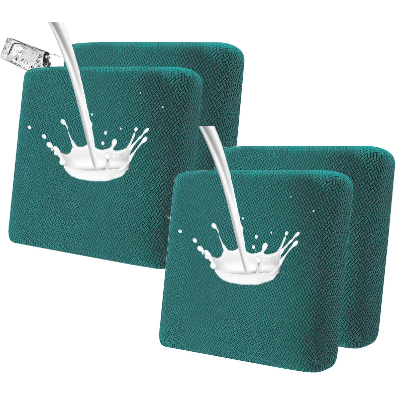 Eurhowing Outdoor Chair Cushion Covers 4Pcs, Waterproof Stretch Seat Cushions Slipcovers, Chair Seat Furniture Protector for Patio, Dark Green