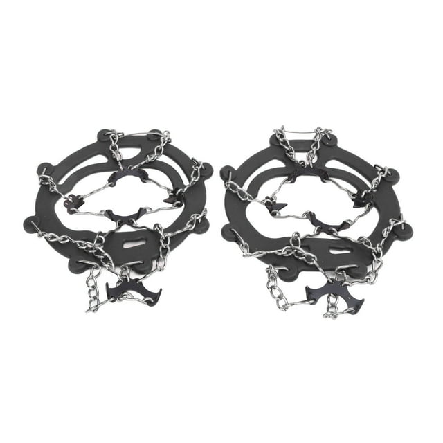 Skiing Crampons, Durable Elastic Material 8-Tooth Crampons Foot Cover Strong Durable For Trail Running For Icy Roads For Sloping Terrain Black