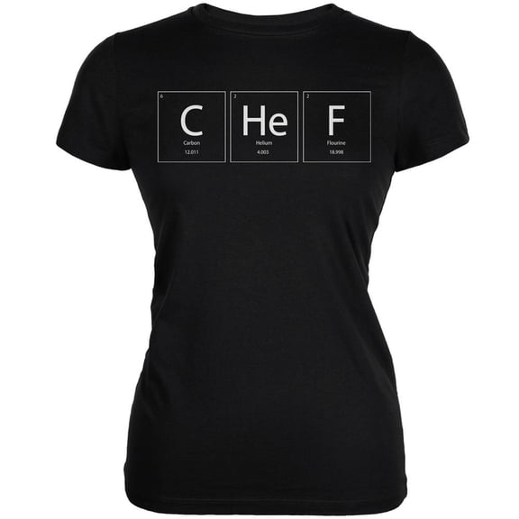Chef Periodic Table Black Juniors Soft T-Shirt
