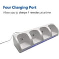 thumbnail image 4 of For Wii and Wii U Remote Controller Charging Station with Rechargeable Batteries , 4 Port Wii Charger Stand with 4 pcs 2800mAh Batteries + USB Cable （Remote Not Included）, 4 of 8