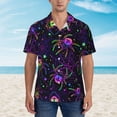 thumbnail image 4 of Balery Multi-colored Spiders Print Men's Hawaiian Shirts Short Sleeve Beach Shirt Relaxed Fit Vacation Button Down Shirts-Medium, 4 of 9