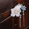 thumbnail image 2 of Retro Floral Tassel Bead cabellero Palillo Horquilla Chino Japonés - Blanco Fernando Palo chino antiguo del pelo, 2 of 8