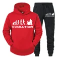 thumbnail image 3 of Sudadera con capucha de moda para hombre y mujer, con estampado de baterista Evolution, divertida y a la moda, con manga larga y pantalones deportivos para otoño, 3 of 5