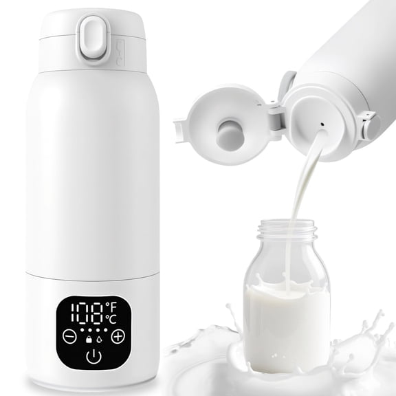 Demine Portable Bottle Warmer for Travel - 16.9oz Bottle Warmer with 3-Min Heating, Precise Temp Control (45℃-55℃) & IPX6 Waterproof | Milk Bottle Warmer On-The-Go for Car, Outdoor
