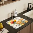 thumbnail image 5 of Yayeee Dish Drying Mat for Kitchen Counter 16" x 18" Microfiber Super Absorbent Coffee Decorative Pad, Oranges Watercolor, 5 of 9