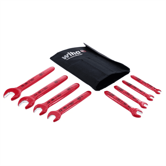 WIHA Tools 8 Piece Insulated Open End Wrench Set - Metric