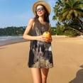thumbnail image 3 of Balery Cat Family Vestidos de verano para mujer con estampado: vestido holgado sin mangas, vestido playero informal y cómodo para días calurosos., 3 of 7