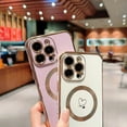 thumbnail image 5 of Love Heart  Electroplated Nice [Compatible with MagSafe Wireless Charging] Case for Women Girls Compatible with iPhone Case (Light Purple,iPhone 13 Pro Max), 5 of 8