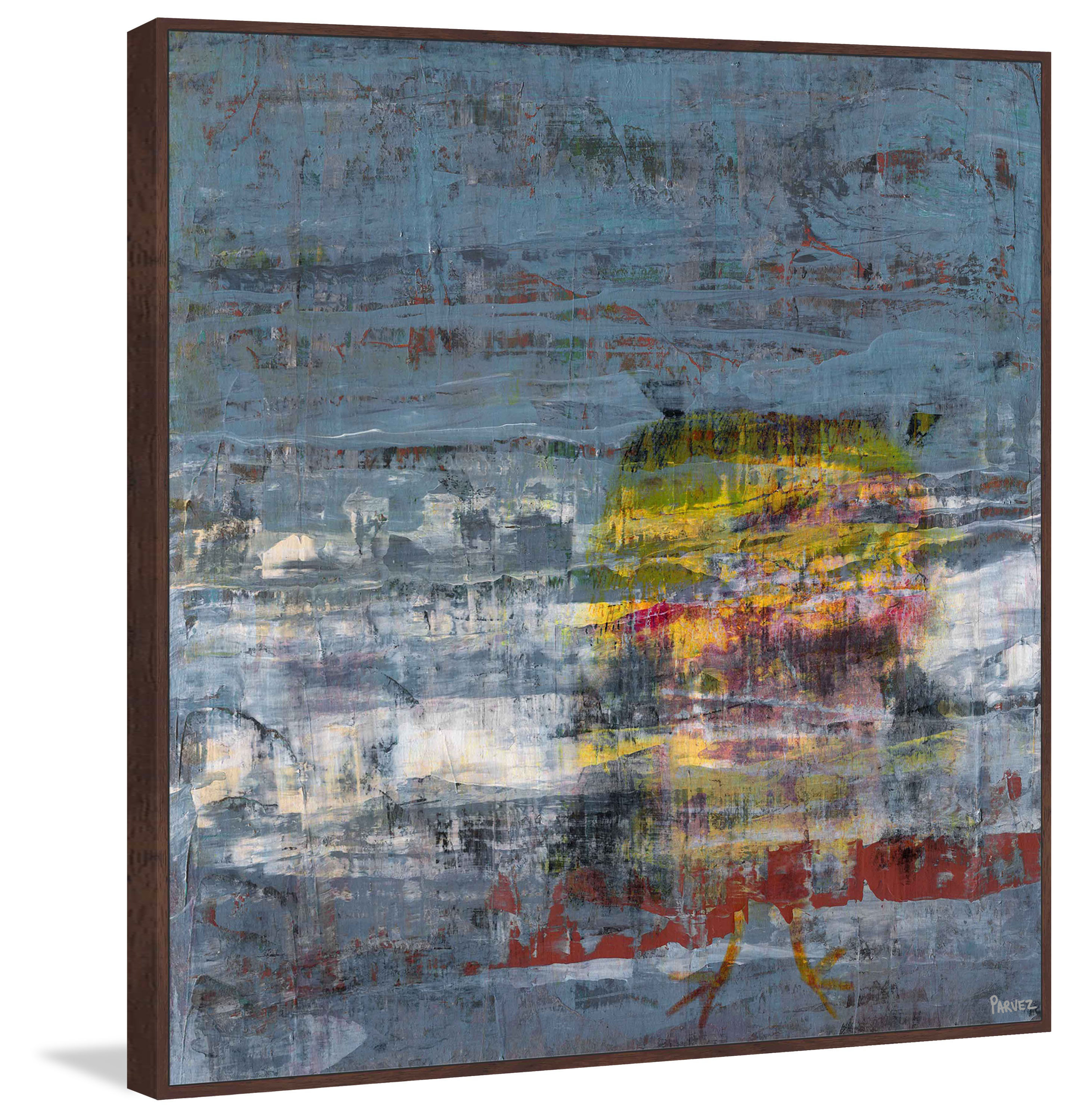 "Yellow Owl" Floater Framed Painting Print on Canvas