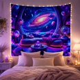 thumbnail image 2 of Moon Stars Futuristic with Cosmic Sanctuary Rocky Cavernous, Mystical Fantasy for Space Lovers, Galaxy Room Decor, Graduation Gift, Tapestry Wall Hanging for Bedroom and Dorm, 2 of 7