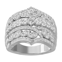 ARAIYA FINE JEWELRY 925 Sterling Silver Diamond Wedding Anniversary Band Ring (2 cttw, I-J Color, I2-I3 Clarity) Size 6.5