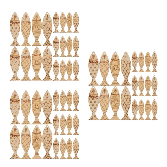 Masteelf 150 pcs Unfinished Blank Wooden Signs Fish Shaped Wood Cutout Wood Fish Cutout Wooden Sea Animals Tags for DIY Scrapbooking Fish Craft Supplies