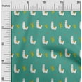 thumbnail image 1 of oneOone Silk Tabby Dusty Teal Green Fabric Cactus & Sheep Craft Projects Decor Fabric Printed By The Yard 42 Inch Wide, 1 of 4
