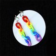 thumbnail image 4 of Minnieouse 1 par de pendientes de gota para mujer, joyería geométrica de arcoíris, Clip para oreja Ropa, zapatos y accesorios Miscelánea Type1 Clip de oreja Minnieouse AP011373-02, 4 of 6