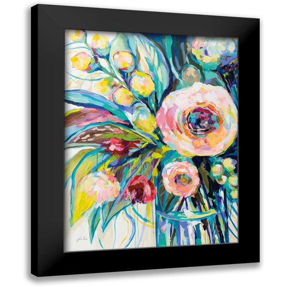 Vertentes, Jeanette 12x14 Black Modern Framed Museum Art Print Titled - Pink Delights I