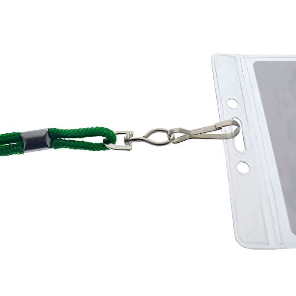 25 Pack of Premium Name Tag Badge Holders with Lanyards (Horizontal) by Specialist ID (Green)