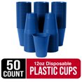 thumbnail image 4 of Exquisite 50 Ct 12 Fl Oz Dark Blue Disposable Plastic Cups, Heavy Duty Party Cups, 1 Pack, 4 of 9