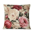 thumbnail image 2 of Designart "Classic Beige Vintage Flora IV" Floral Printed Throw Pillow, 2 of 5