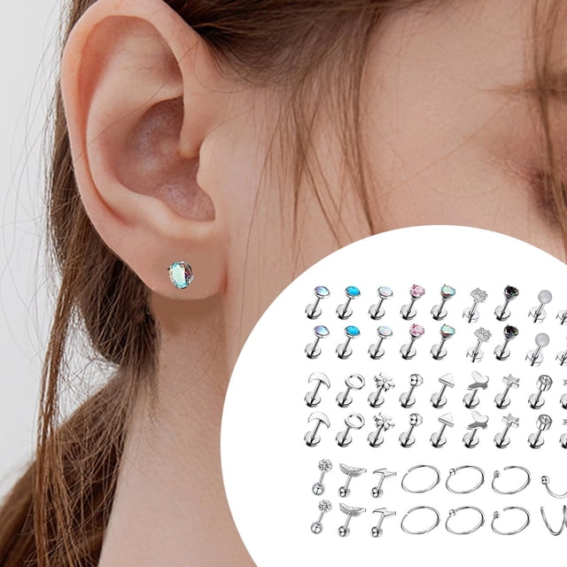 Juego de pendientes Salvador de acero inoxidable 25 pares