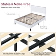 thumbnail image 6 of 4 EVER WINNER Queen Bed Frame with Headboard, Faux Leather Upholstered Platform Bed Frame, White Bed Frame Queen Size, Wooden Slat Support, No Box Spring Needed, White, 6 of 8
