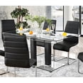 thumbnail image 2 of Furniture of America Marva Glass Top Dining Table in Black and Silver, 2 of 6