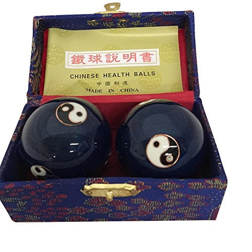 Traditional Chinese Health Exercise Stress Message Balls with Chime Blue Yin... 