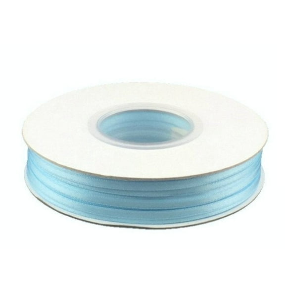 1/8 Inch Double Faced Satin Ribbon - Light Blue - 100 Yard Spool