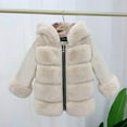 thumbnail image 2 of THDHVS Girls Winter Coat,Winter Coats for Girls,Girls Winter Faux Trim Coat Hooded Parka Warm Snow Coat Beige 2-3 Years, 2 of 5