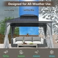 thumbnail image 6 of 12 Ft. W x 16 Ft. D Outdoor Aluminum Hardtop Gazebo with Double Metal Roof and Curtains, 6 of 7
