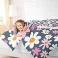 thumbnail image 4 of Manfei Teens Kawaii Floral Bedding Comforter Set, Groovy Daisy Flower Twin Comforter Sets, Cute Navy Cartoon Reversible Bedding Set, Breathable Home Decor, 2pcs, 4 of 8