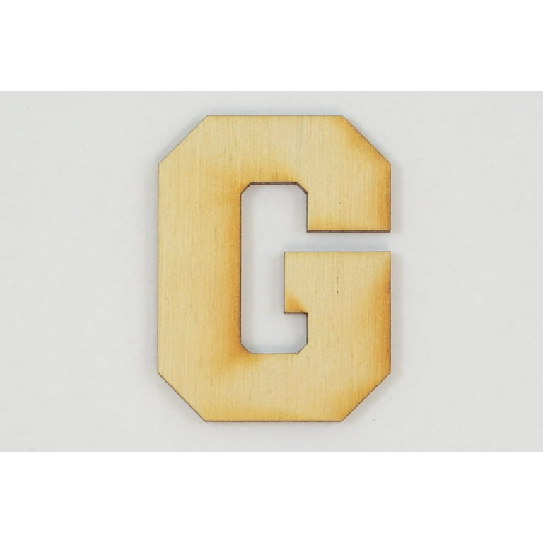 1 Pc, 4 Inch X 1/4 Inch Thick Collegiate Font Wood Letters E Easy To Paint  Or Decorate For Indoor Use Only 