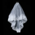 thumbnail image 3 of Monyance Comb Hair Veil 1PC Wedding Bridal Veil Sequins Lace Double Layer Insert Comb Veil Wedding Accessories (White)(35.43X23.62X0.39Inches), 3 of 10