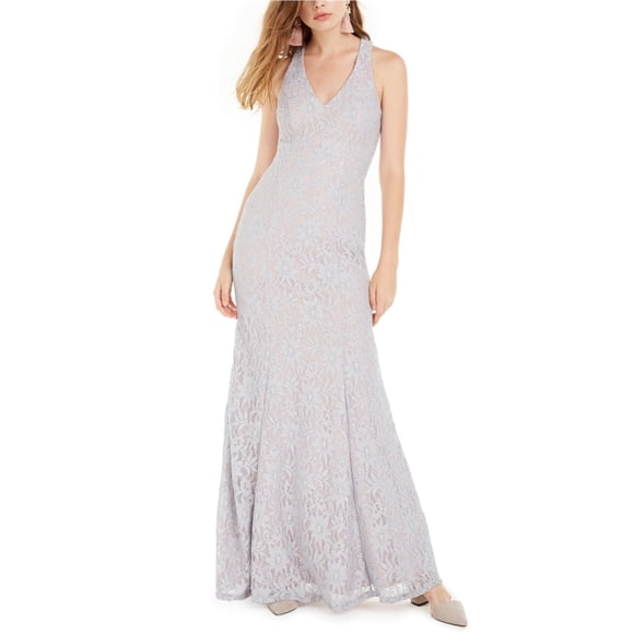 Vestido con espalda abierta y encaje con corazones de lentejuelas Sequin Hearts Gris 5