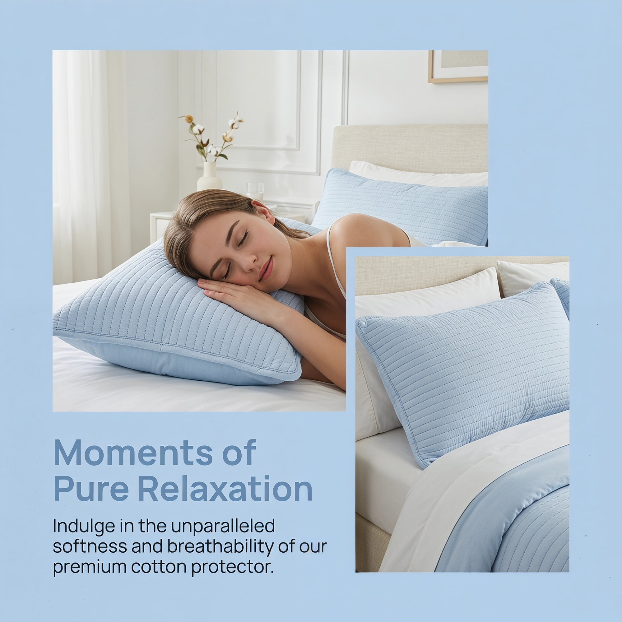 Unique Bargains Comfortable Envelope-style Pillow Protector  2-pack Sky Blue 19"x29"