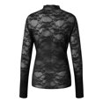 thumbnail image 4 of ZIXKCGDSE Mesh Long Sleeve Top for Women Lace Shirts See Through Floral Embroidery Blouse Size S, 4 of 4