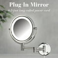 thumbnail image 3 of Jerdon Wall-Mounted Makeup Mirror With Lights - Chrome Lighted Makeup Mirror with 8X Magnification - Model HL88CL, 3 of 8