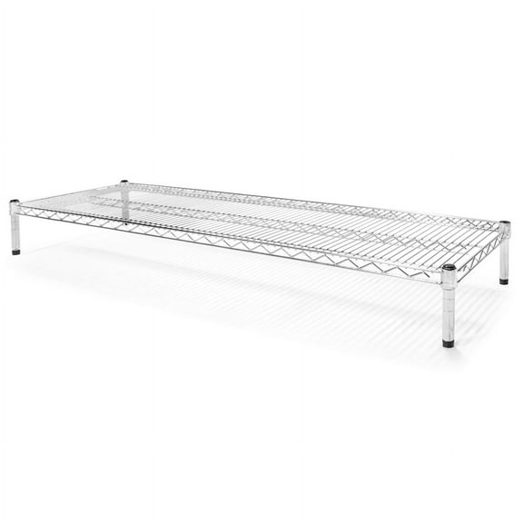 Shelving Inc. 21"d x 72"w x 6" h Chrome Wire Shelving with 1 Tier Shelf, Weight Capacity 500lbs Per Shelf
