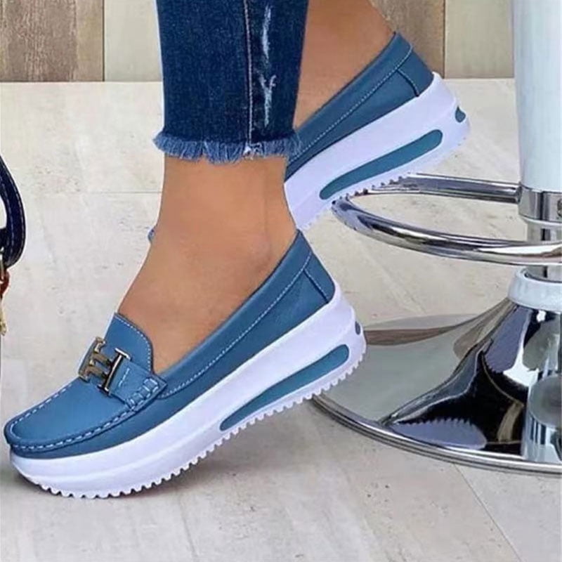 No blues chaussures compensées sale