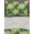 thumbnail image 3 of Tropical Comforter & Sham Bedding Set, Green Tone Pattern of Exotic Flowers and Leaves Summer Theme Aloha Hawaii Party, 3 pcs Duvet Set Microfiber Filling Quilt, 5 Sizes, Multicolor, by Ambesonne, 3 of 4