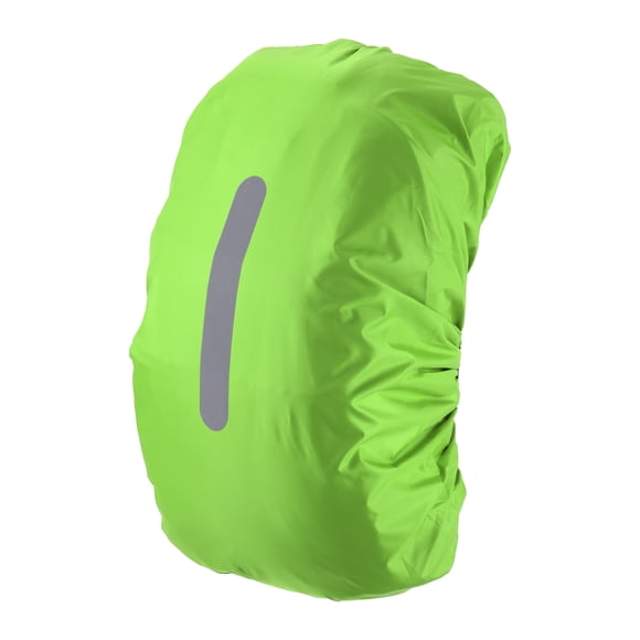 Cubierta de mochila impermeable Uxcell de 40-50L con correa reflectante vertical, M, verde césped