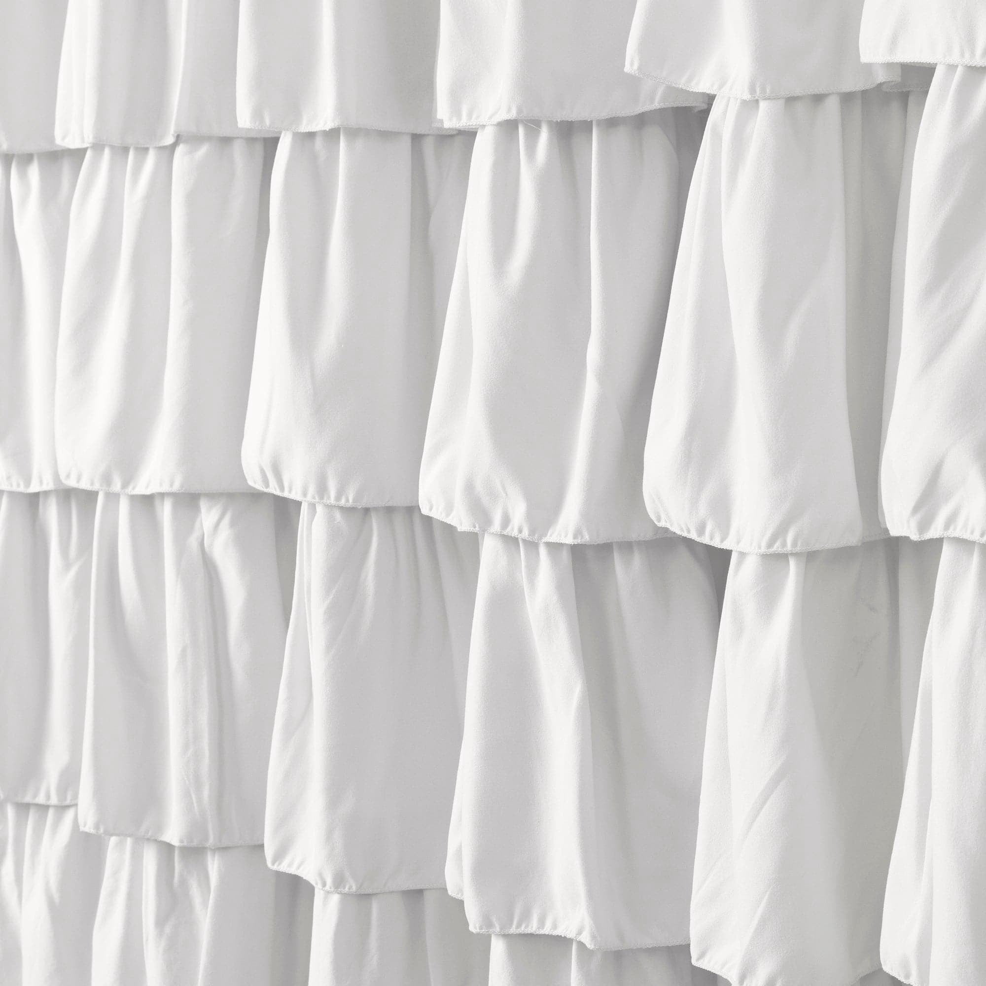 Lush Decor Ruffle Textured Shower Curtain, 72x72, Light Gray, Single