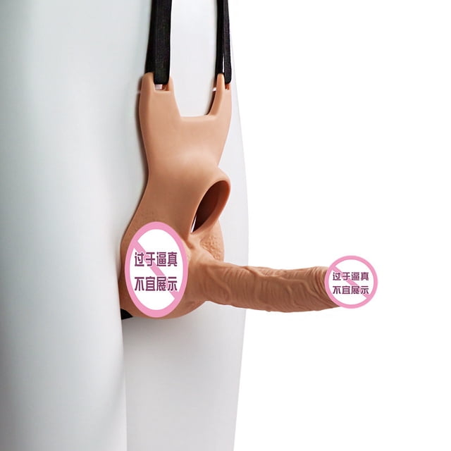 Consolador usable Bragas huecas Pantalones de cuero gay Dispositivo de masturbación Juguete sexual Vibrador de carne mediana LingWen 1327537334071