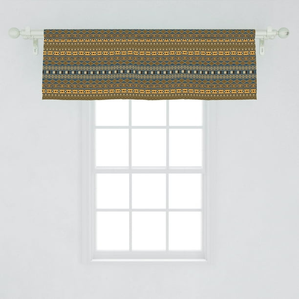 Afghan Window Valance Middle Eastern Geometric Shapes Squares Chevron And Rhombuses Arrangement Curtain Valance For Kitchen Bedroom Decor With Rod Pocket By Ambesonne Walmart Com Walmart Com