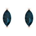 thumbnail image 3 of Clara Pucci 1Ct Natural London Blue Topaz Marquise Cut VVS1 Screw Back Stud 14k Solid hypoallergenic Gold Designer Earrings For December, 3 of 7