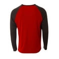 thumbnail image 2 of A4 Long Sleeve Strike Raglan Tee For Men in Scarlet/Black | N3374, 2 of 3