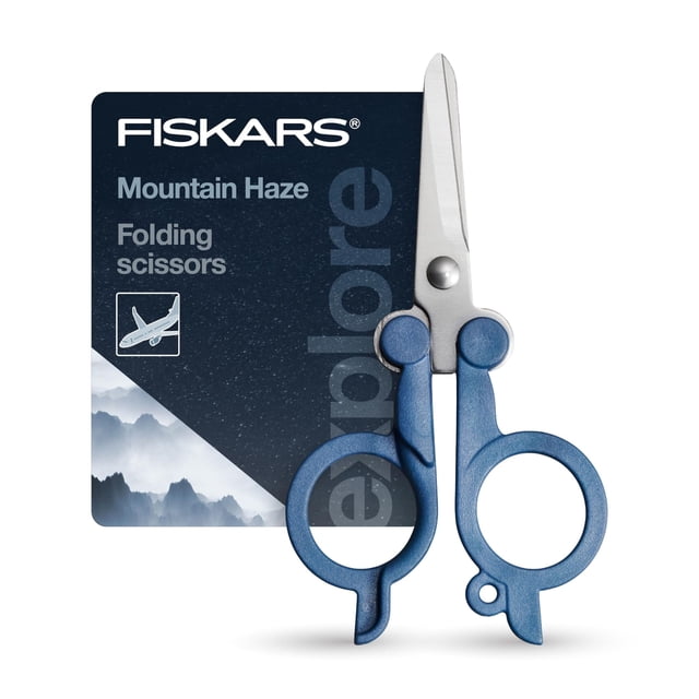 Tijeras plegables de viaje Fiskars aptas para TSA, acero inoxidable