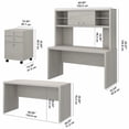 thumbnail image 4 of Echo Bow Front Desk and Credenza with Drawers in Gray Sand - Engineered Wood, 4 of 7