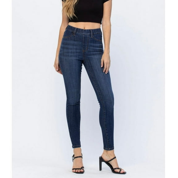 JUDY BLUE High Waist Patch Pocket Pull-On Skinny Jeans