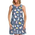 thumbnail image 1 of Balery Cute Baby Animals Vestidos de verano para mujer con estampado: vestido holgado sin mangas, vestido playero informal y cómodo para días calurosos., 1 of 7
